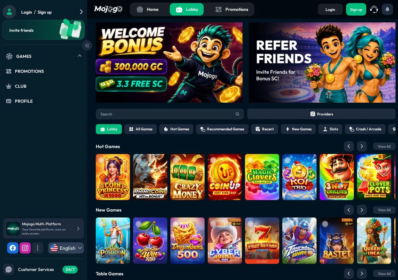 Mojogo game selection